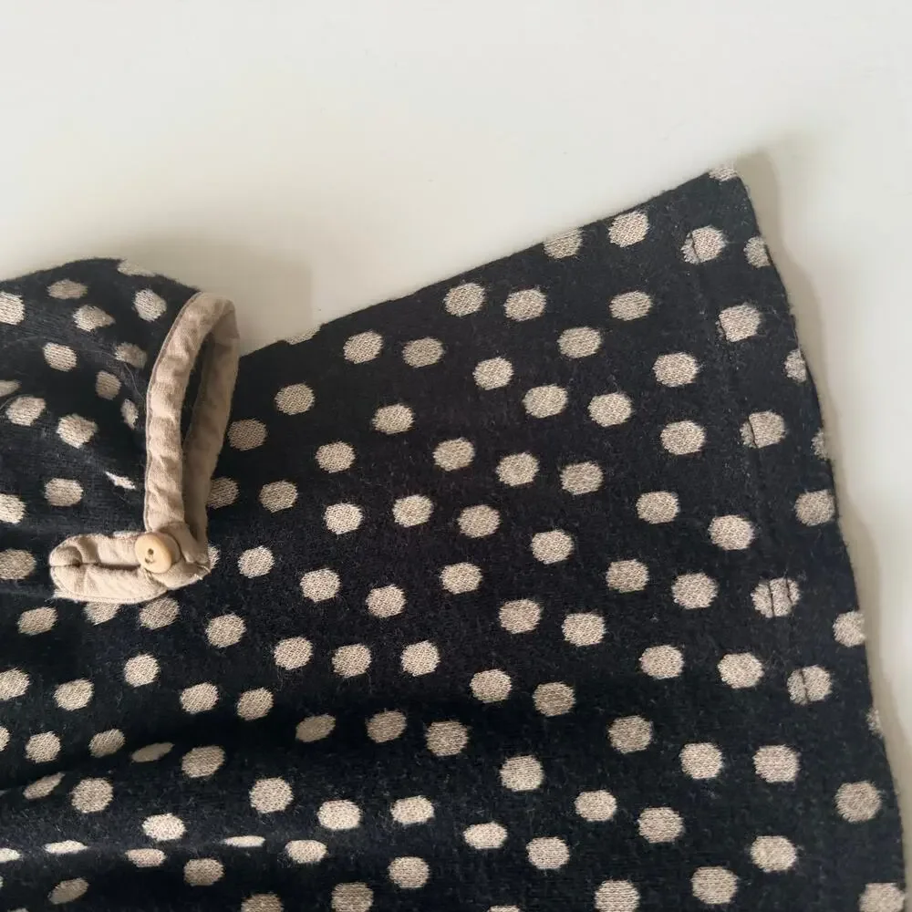 Zara Polkadot Sweater Dress Black Cream Long Sleeve Knit 18-24 months